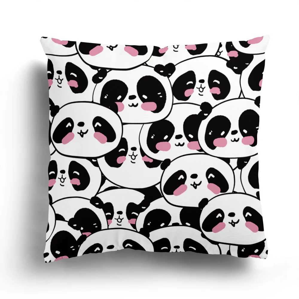 

Panda baby elephant bird cartoon animal series short plush pillowcase cushion cover home decoration sofa pillowcase