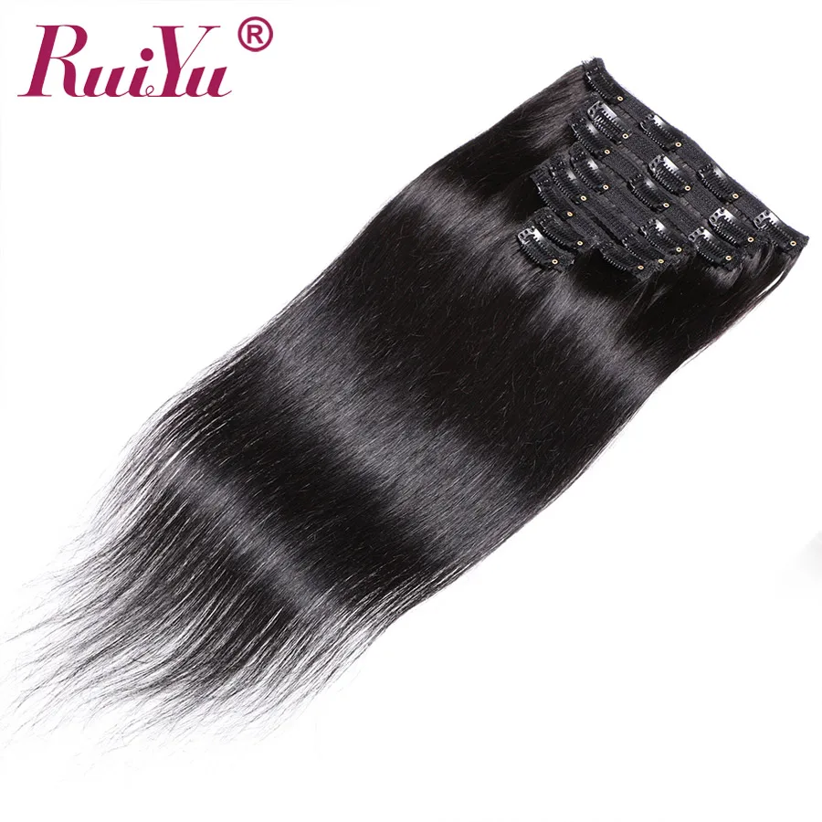 Бразильские Прямые накладные человеческие волосы с зажимом натуральные без