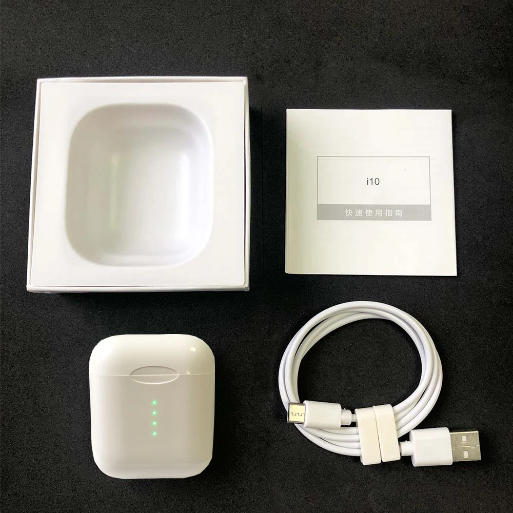 i10 add white kits Оригинальные наушники i10 TWS Bluetooth 5,0 с сенсорным управлением, беспроводные наушники для зарядки, бинауральные наушники для вызова, PK i30 i80 i100 tws - Цвет: i10 add white kits