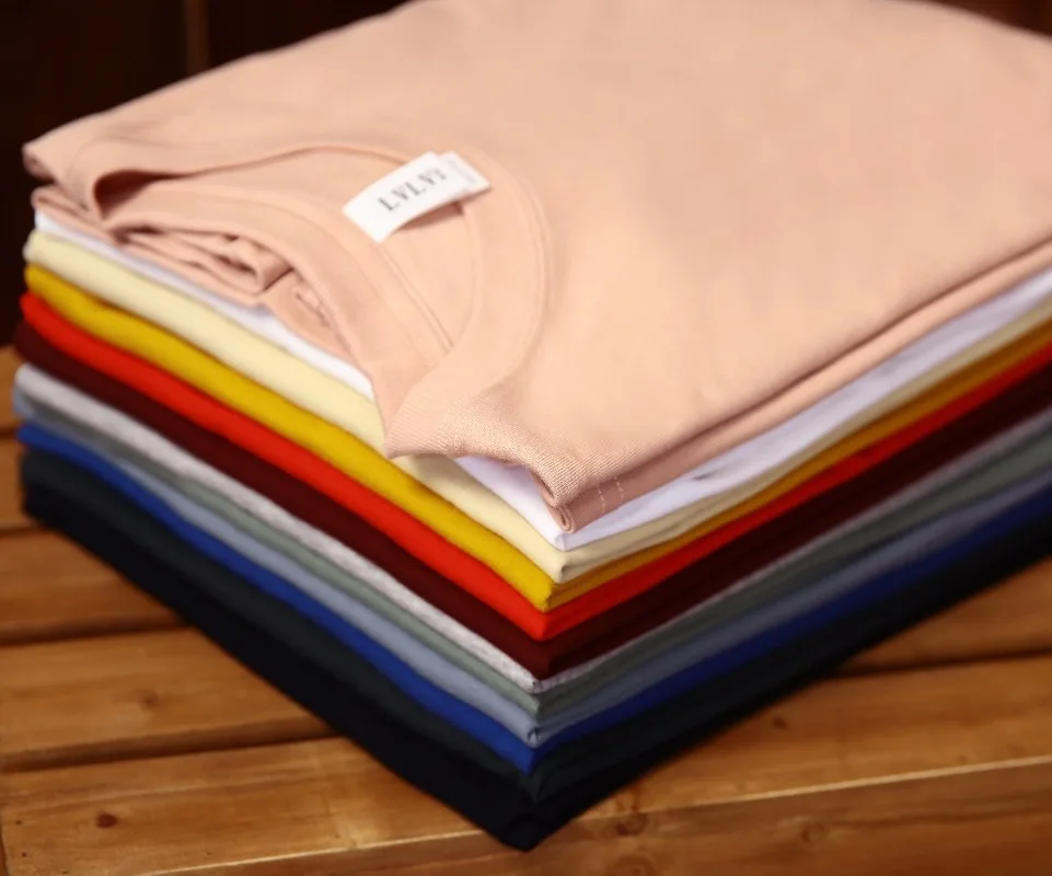 

2020 Autumn New Men's and Women's Solid Color Base Shirt White Shirt Cotton Short-Sleeved Men's and Women's T-shirt Padded