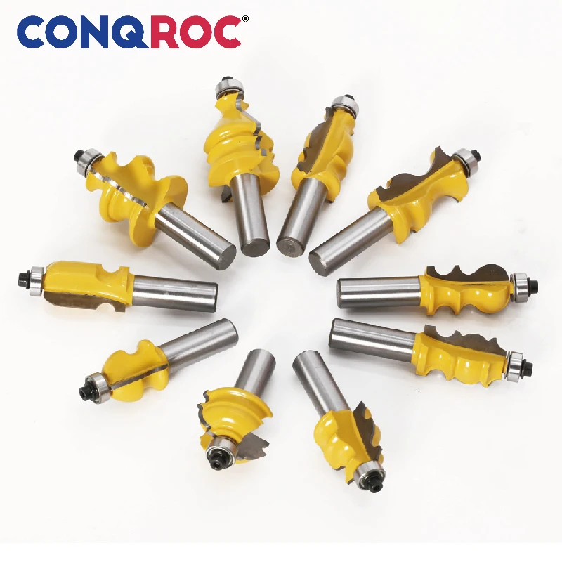 10 шт. 12 мм с прямым хвостовиком архитектурная Лепка для поручней набор фрез