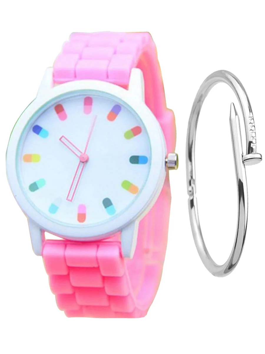Женский ремешок силиконовые часы на запястье Спортивная повседневная одежда
