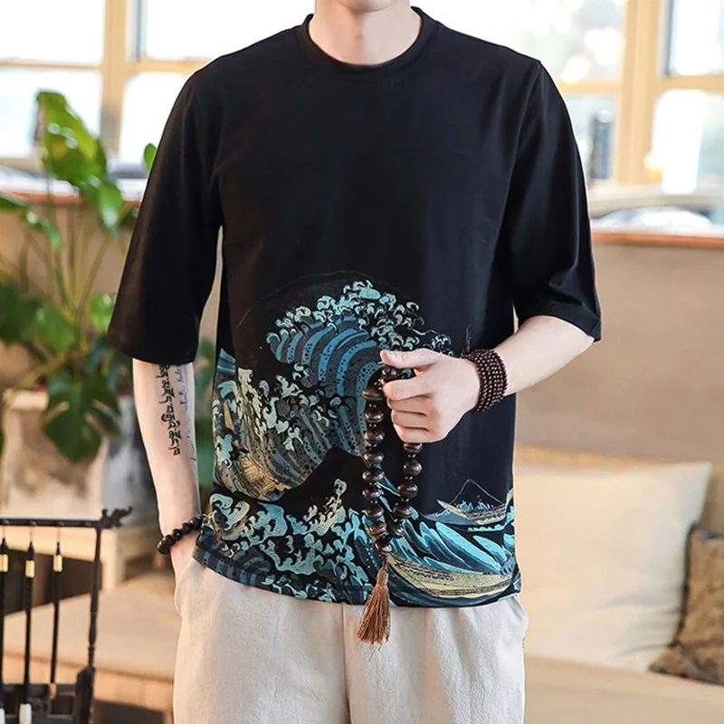 

Asian Clothes Harajuku T-Shirt Unisex Hip Hop Men'S Tshirt Cool Japanese Top Short Sleeve T Shirt Tops Tees Streetwear FF2731