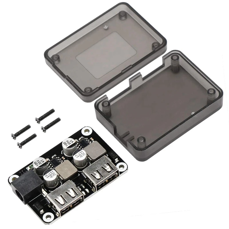 12V на 5V DC USB Buck Converter Dual Port Fast Charger Board Адаптер питания автомобиля DC-DC 6-30V 24V ВКЛ.