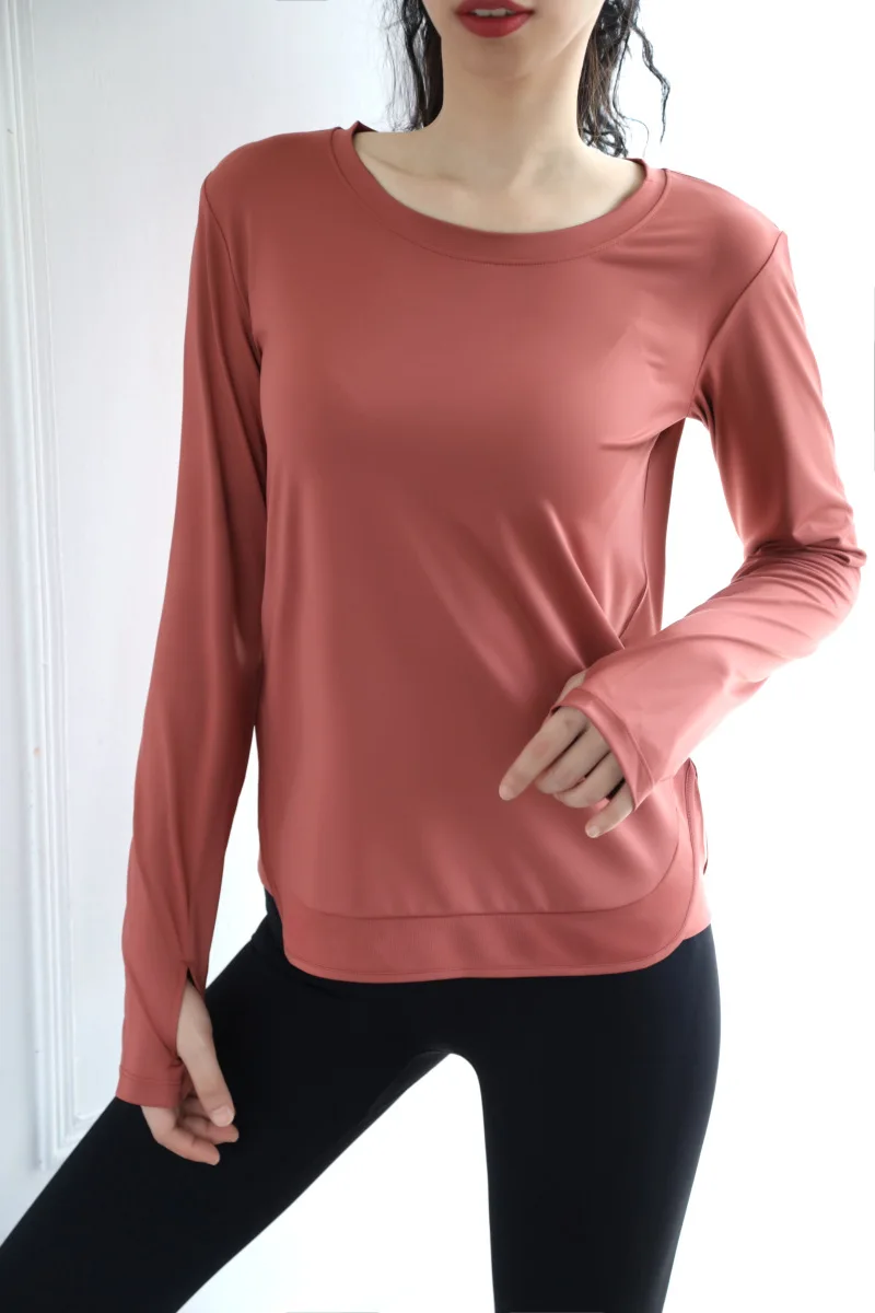 Женские топы Спортивные Свободные Джерси Mujer Dri Fit, тренировочные рубашки с круглым вырезом и длинным рукавом для занятий йогой, женская футболка для тренировок