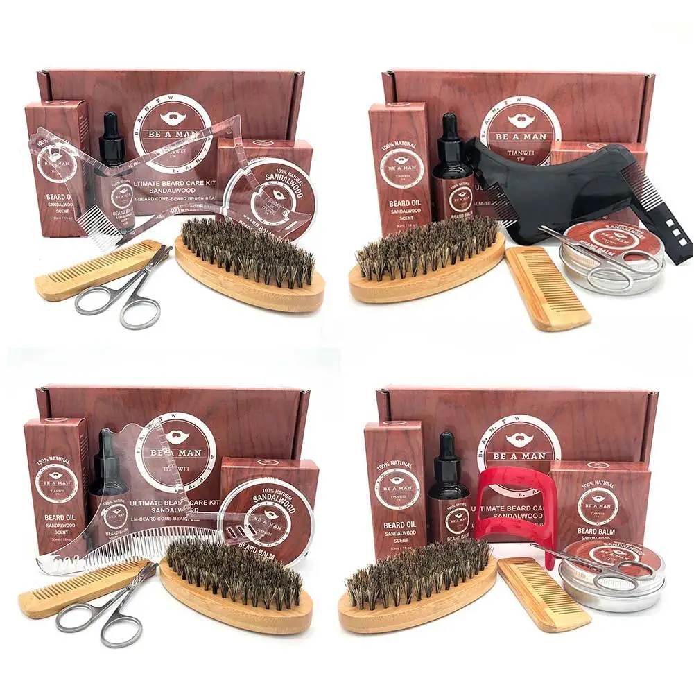 Набор для ухода за бородой Расческа укладки бороды масло крем роста дикого