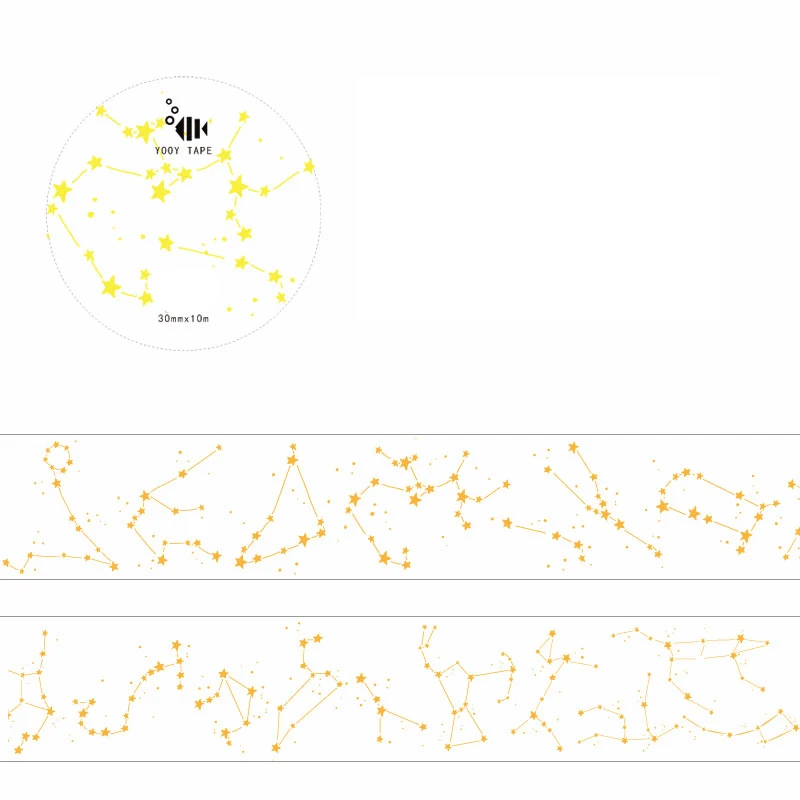 1 рулон 3 см широкая Васи маскирующая лента креативная позолота Созвездие клейкая