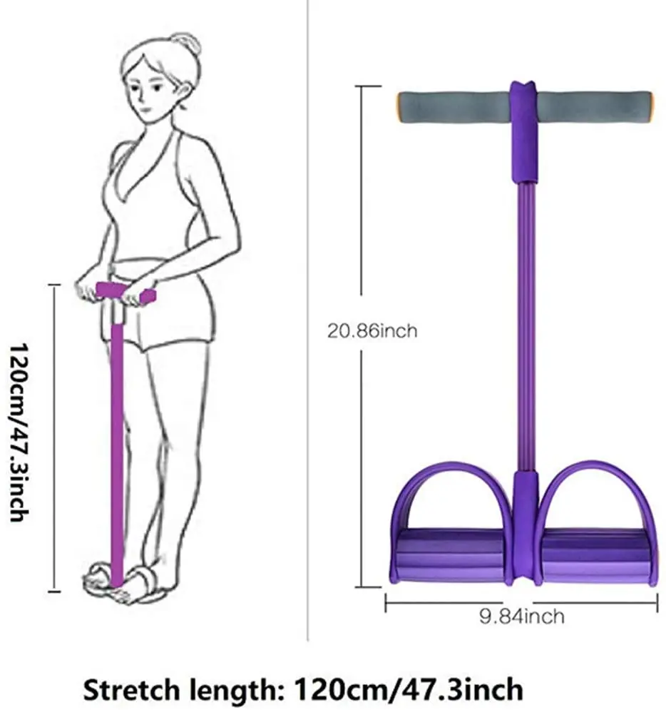 4 трубки тянущаяся веревка оборудование для упражнений Педальная Резиновая