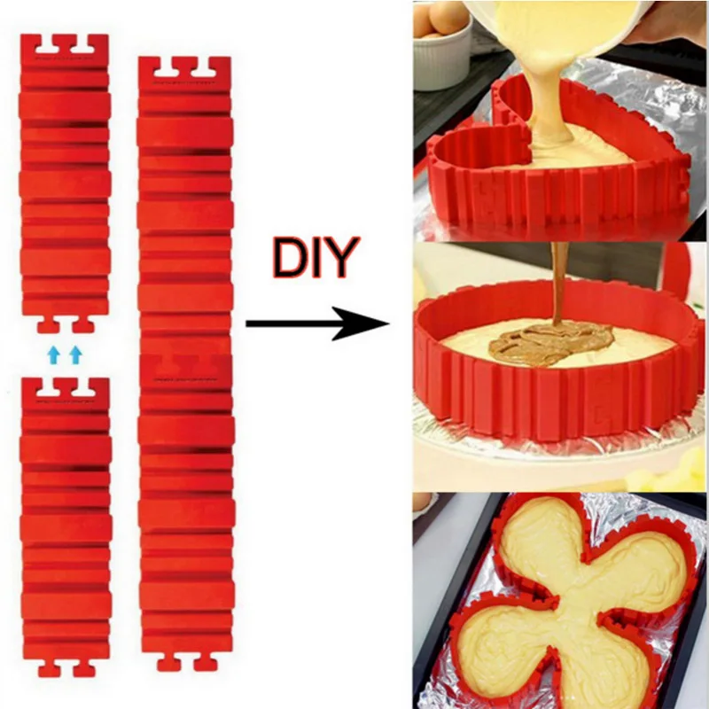

4pcs/set DIY Puzzle Mould Cake Molds Free Combination Silicone Reusable Omelette Multi-style Baking Tools