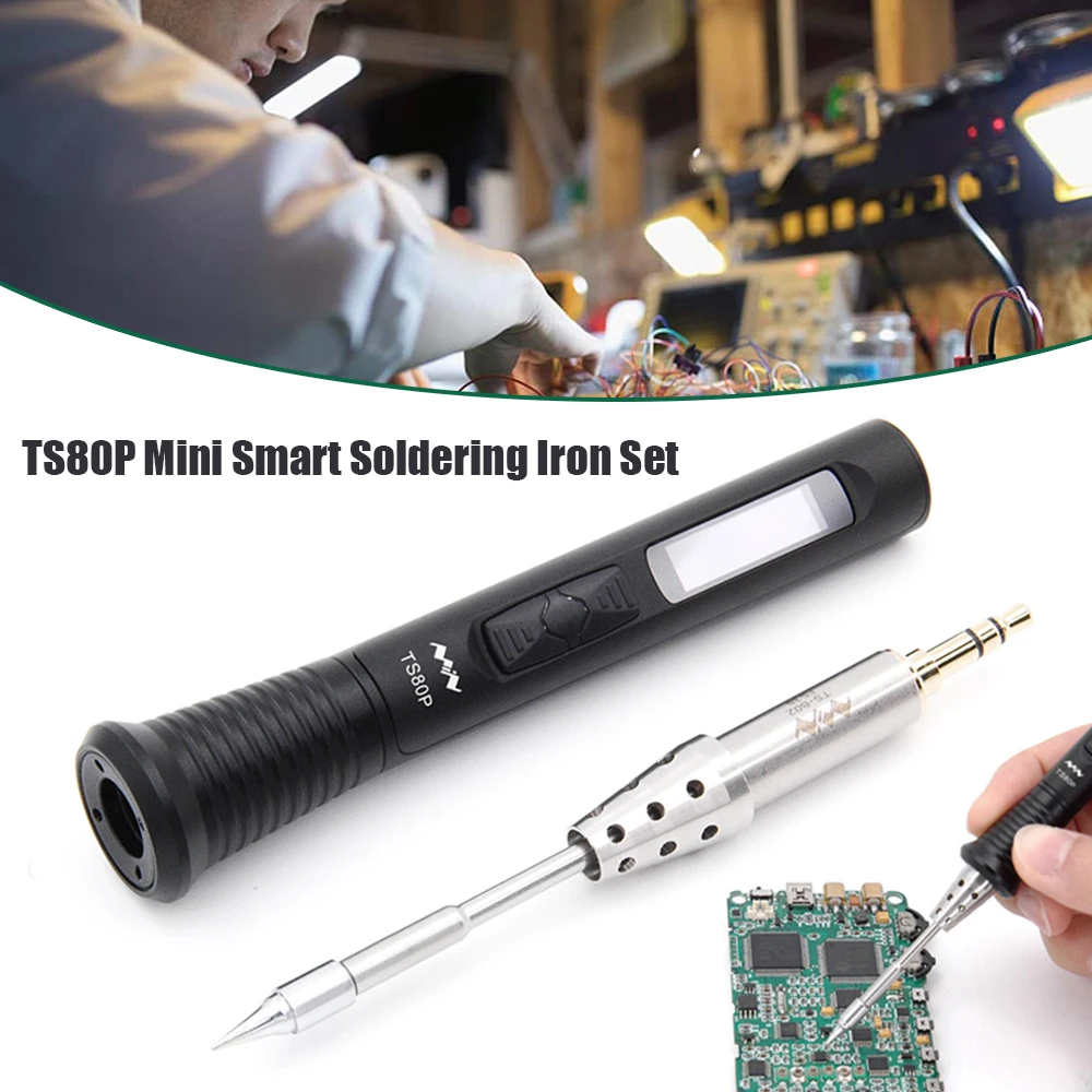 

Mini TS80P Portable Electric Digital Soldering Station Solder Iron tip Adjustable Temperature PD2.0 QC3.0 Power Supply Welding