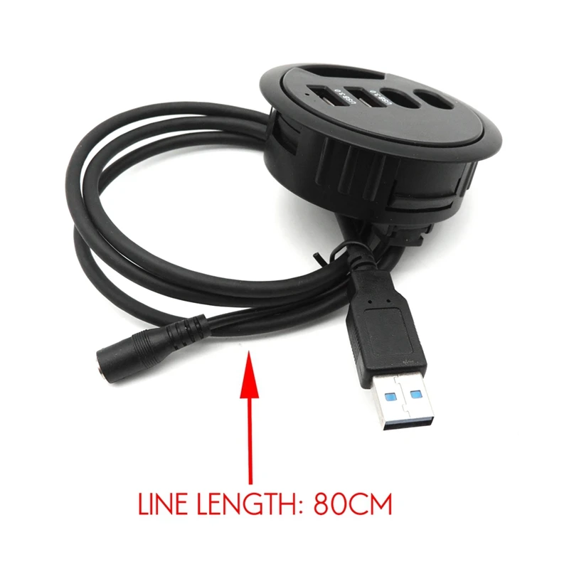 

USB3.0 4-Port Hub Dual Type-C Dual USB Splitter Smart Charging HUB for Desktop PC/Notebook USB HUB Desk Mount