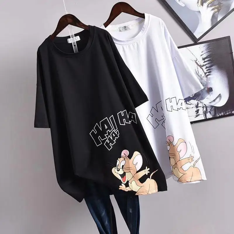

Oversized Short Women'S T-Shirt Summer Fashion Loose Cotton Comfortable T-Shirt Ladies Tops 2021 Short-Sleeved Ladies Clothing