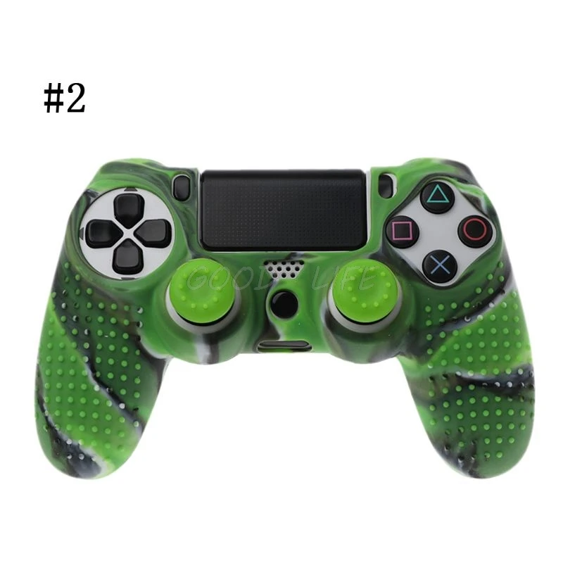 Противоскользящий силиконовый чехол-накладка с рукояткой для Playstation PS4 контроллер с 2 джойстиками Защитная крышка s Au13 19 - Цвет: 2