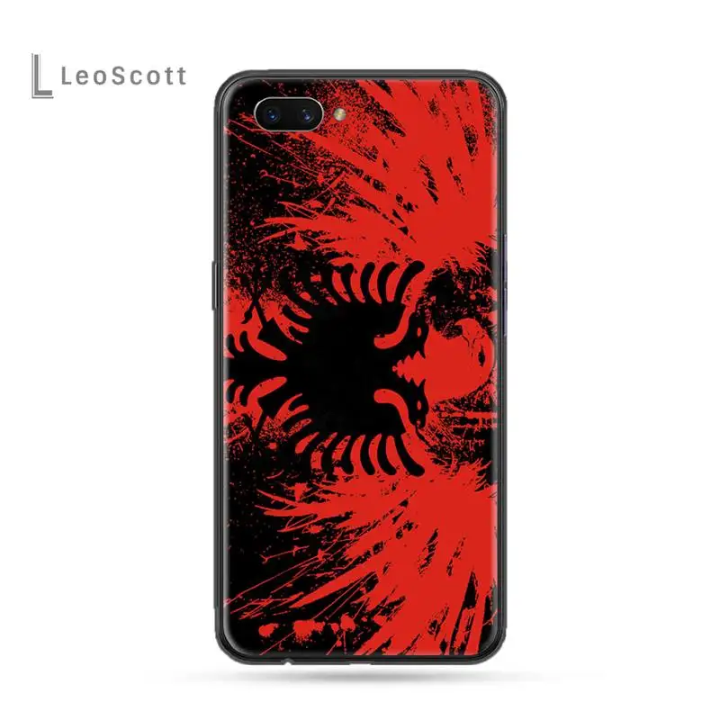

Albania flag Two head eagle red black Phone Case For OPPO R9 R11 R15 R17 RENO Realme S PLUS Normal 2z 3 5 C2 pro