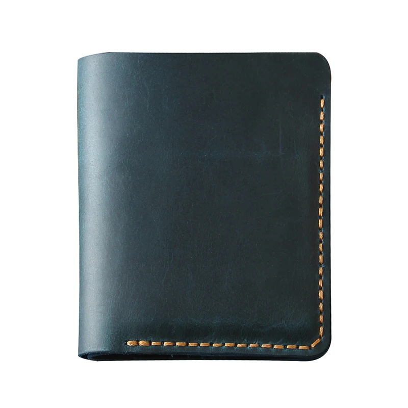 Crazy Horse Leather Handmade Vintage Men Wallet Bifold Short Simple Man Cash Purse Real Skin Classic Money Clip Credit Card Case | Багаж и