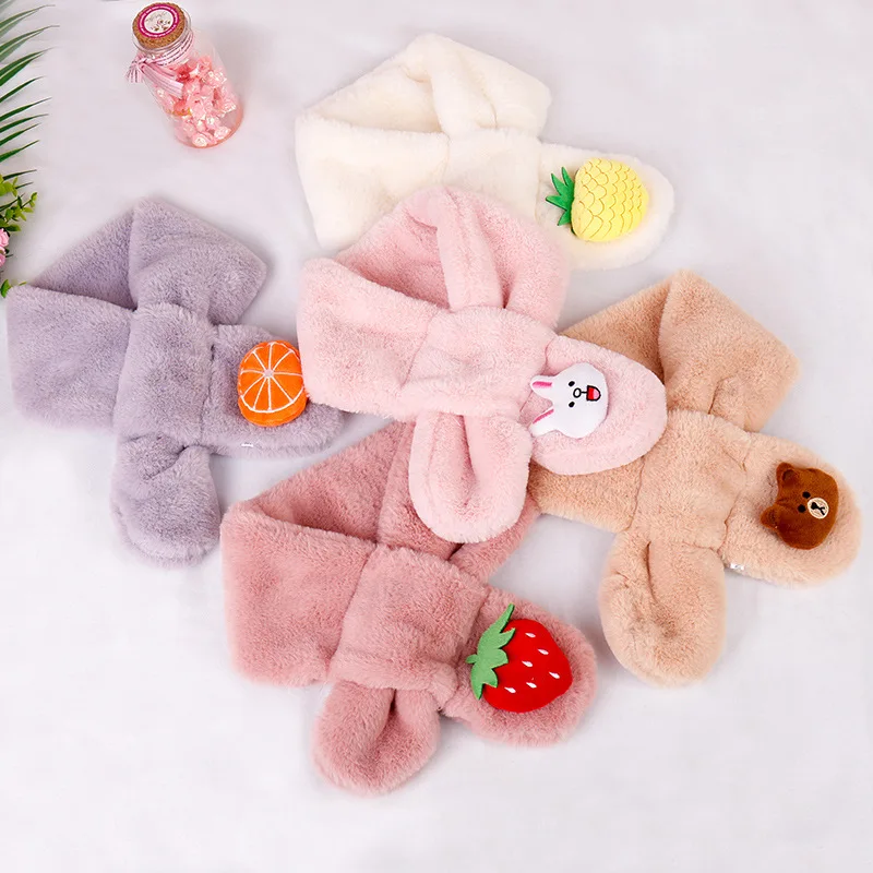 Детский шарф детский зимний из искусственного меха толстый плюшевый на шею