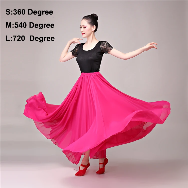 Skirts Color 9 9 цветов, юбка для фламенко для взрослых, для танца живота, однотонный танцевальный костюм, платья для женщин, для коррида, фестиваль, испанское представление - Цвет: Skirts Color 9