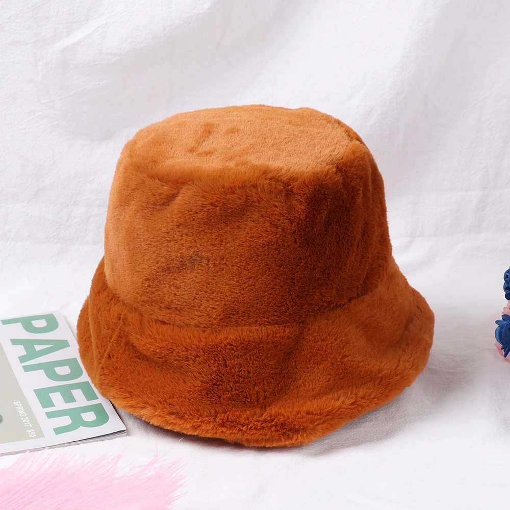 Женская фетровая шапка s зимняя ведро из искусственного меха для женщин и девочек