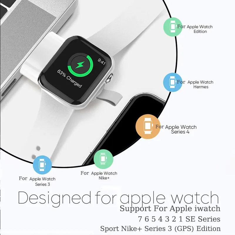 wireless watch charger for apple iwatch 7 6 5 4 usb magnetic fast charging adapter for iwatch se 7 6 5 3 2 1 nike sport series free global shipping