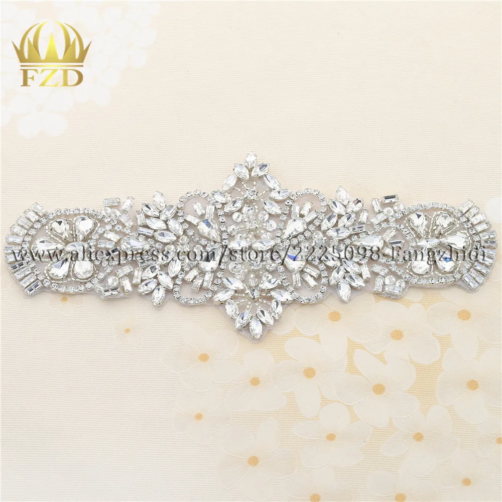 (1 шт.) Блестящий Прозрачный свадебный пояс со стразами для шитья на свадебных