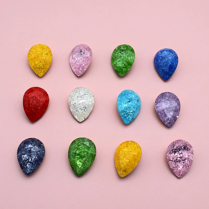 Новое поступление каплевидный стеклянный кристалл Ледяной цветок клей на Стразы