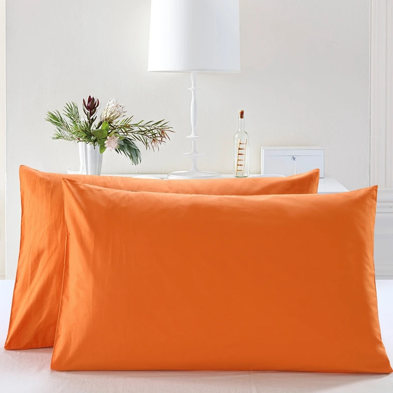 

Pure color Pillow Cases Solid Color 100% Pure cotton Pillowcases Brief Style Pillow Case Cover 2Pieces 48x74cm