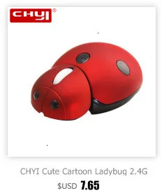 CHYI Милая мультяшная Божья коровка 2,4 ГГц Беспроводная мышь USB 3000 dpi лазерная мини 3D мышь компьютерная мышь для детей ноутбук ПК