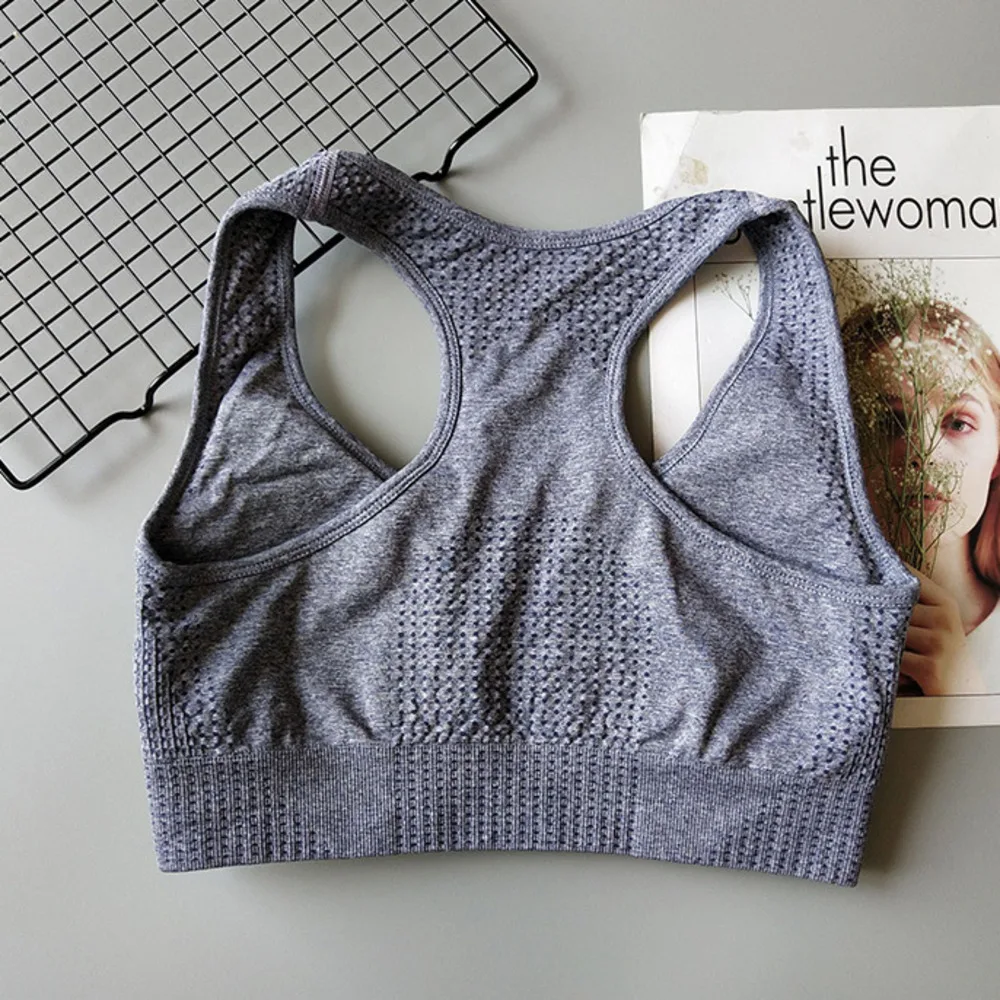 Дышащий мягкий пуш ап бюстгальтер для йоги тренажерного зала жилет женщин