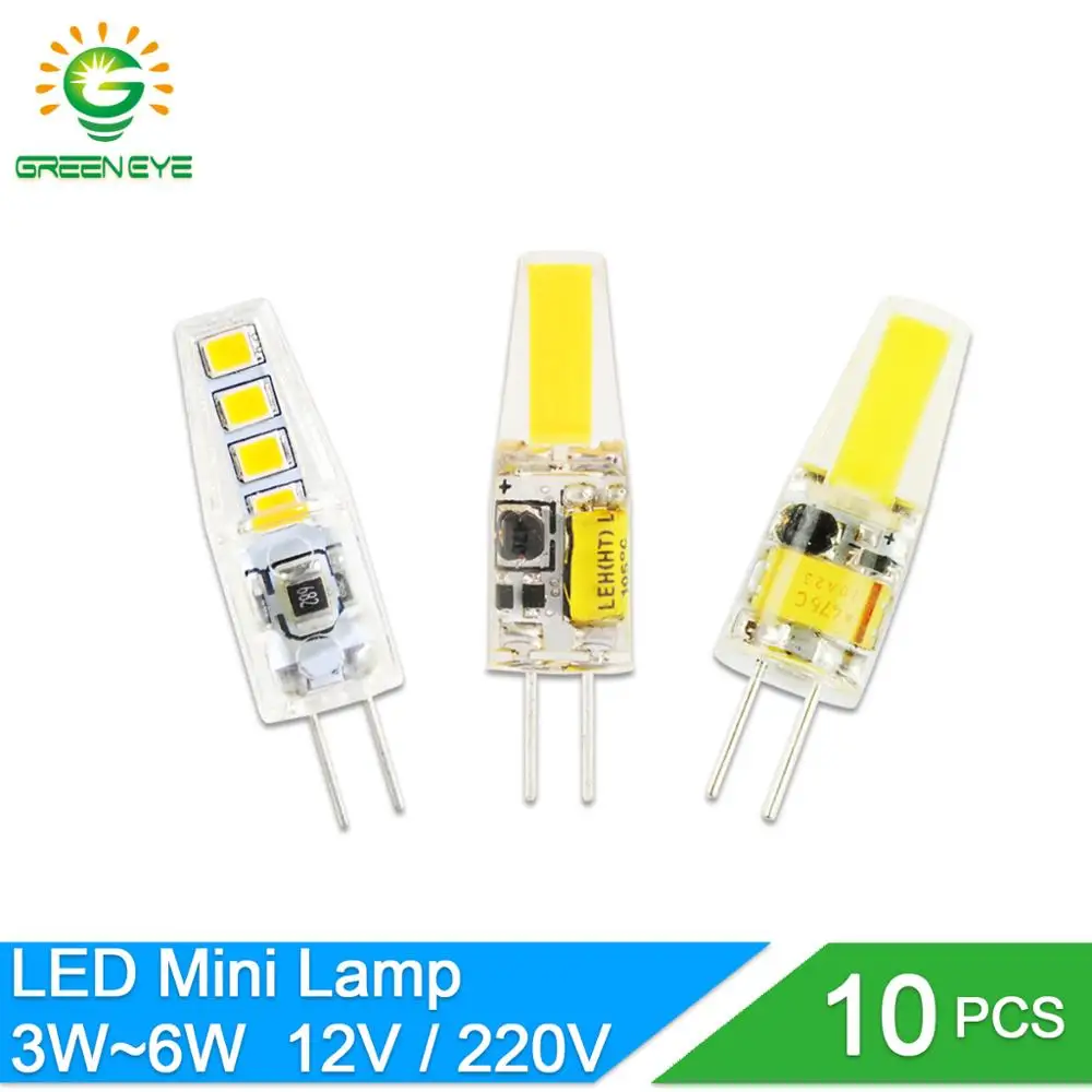 10 шт./лот G4 LED COB лампа 3 Вт 6 Высокая яркость лампада 220 В SMD2835 Bombillas замена