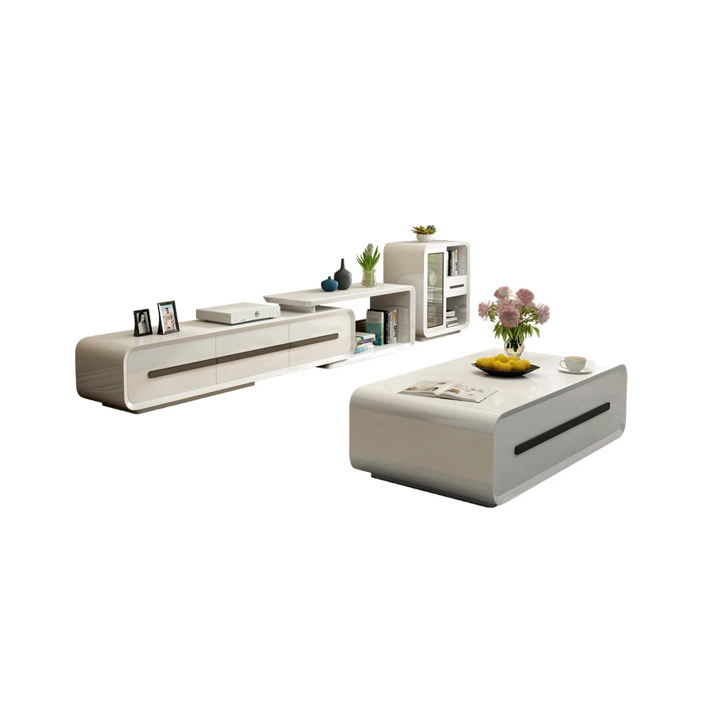 

minimalist designer wooden panel TV Stand modern Living Room tv monitor stand mueble tv cabinet + coffee cetro table + cabinet