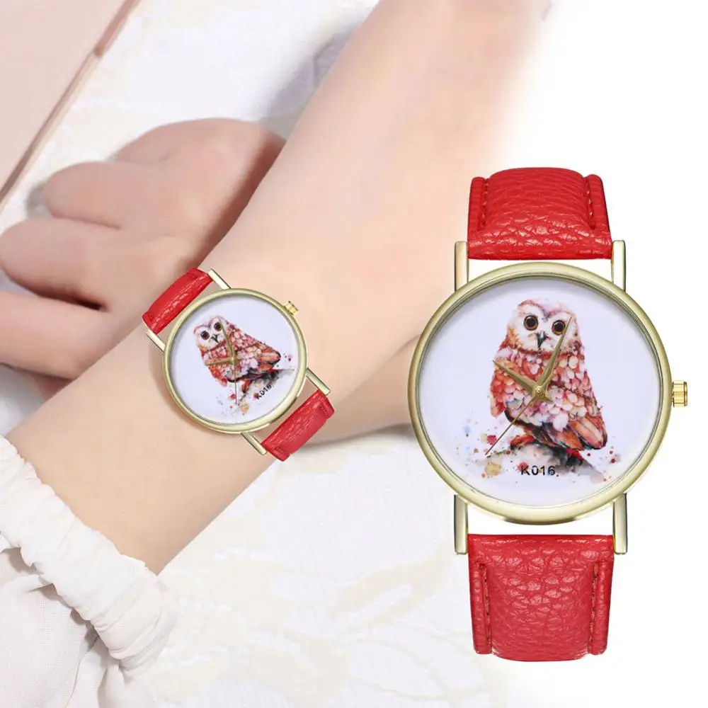 Милые девушки часы студент прекрасный браслет Сова узор кварцевые наручные в
