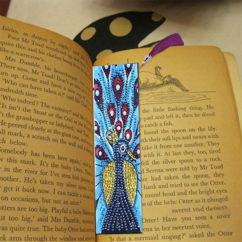 5D DIY алмазная живопись кожаная Закладка с кисточкой книжные знаки специальная форма алмазная вышивка DIY ремесло вышивка крестиком Подарочный Декор