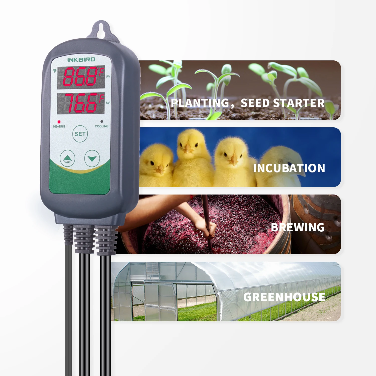 

EU/US/AU/UK Socket WIFI Thermostat Digital Temperature Controller Dual Relay Outlet with NTC Switch Sensor Probe Heating Coolin