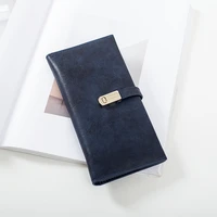 fashion womens long matte wallets pu leather large capacity zipper hasp clutch money bag female coin purse credit card holder