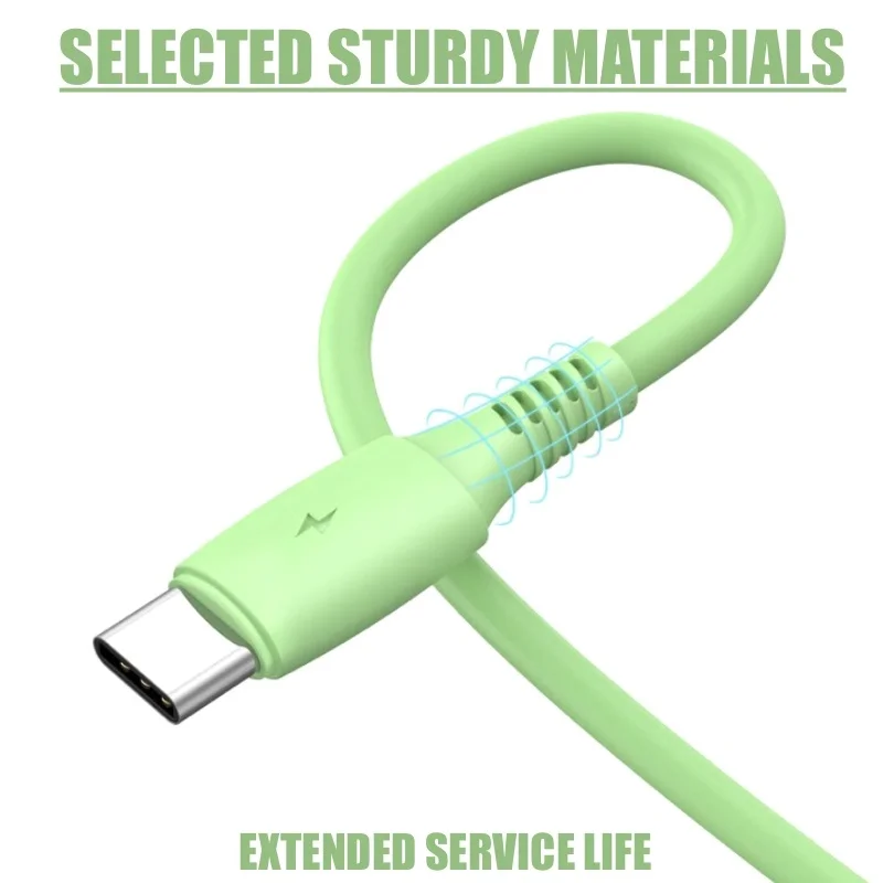 1 м 2 3 жидкий резиновый USB кабель 2.1A микро быстрое зарядное устройство type C usb
