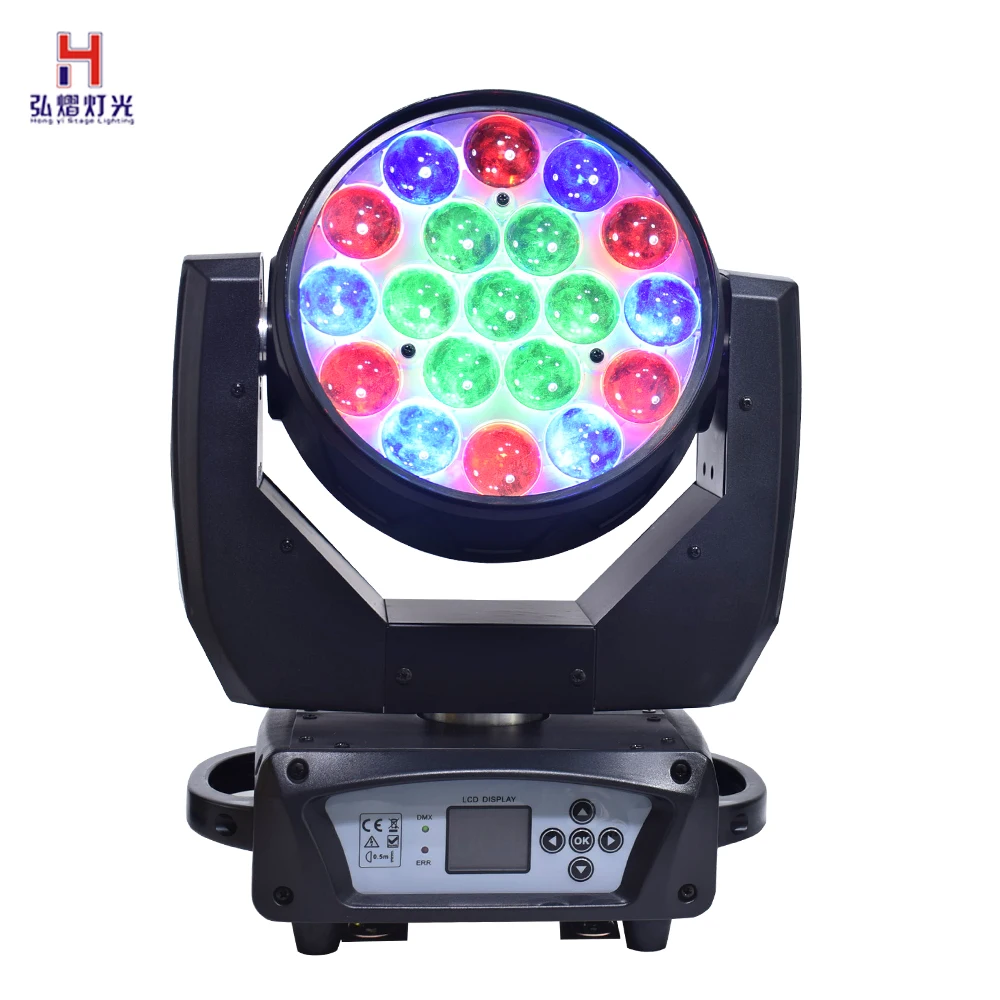 moving head wash led Светодиодный моющийся движущийся головной свет 19x15 Вт вращающийся зум-свет DMX контроллер профессиональное освещение для сцены для дискотеки праздничное освещение(2 шт./лот - Цвет: moving head wash led