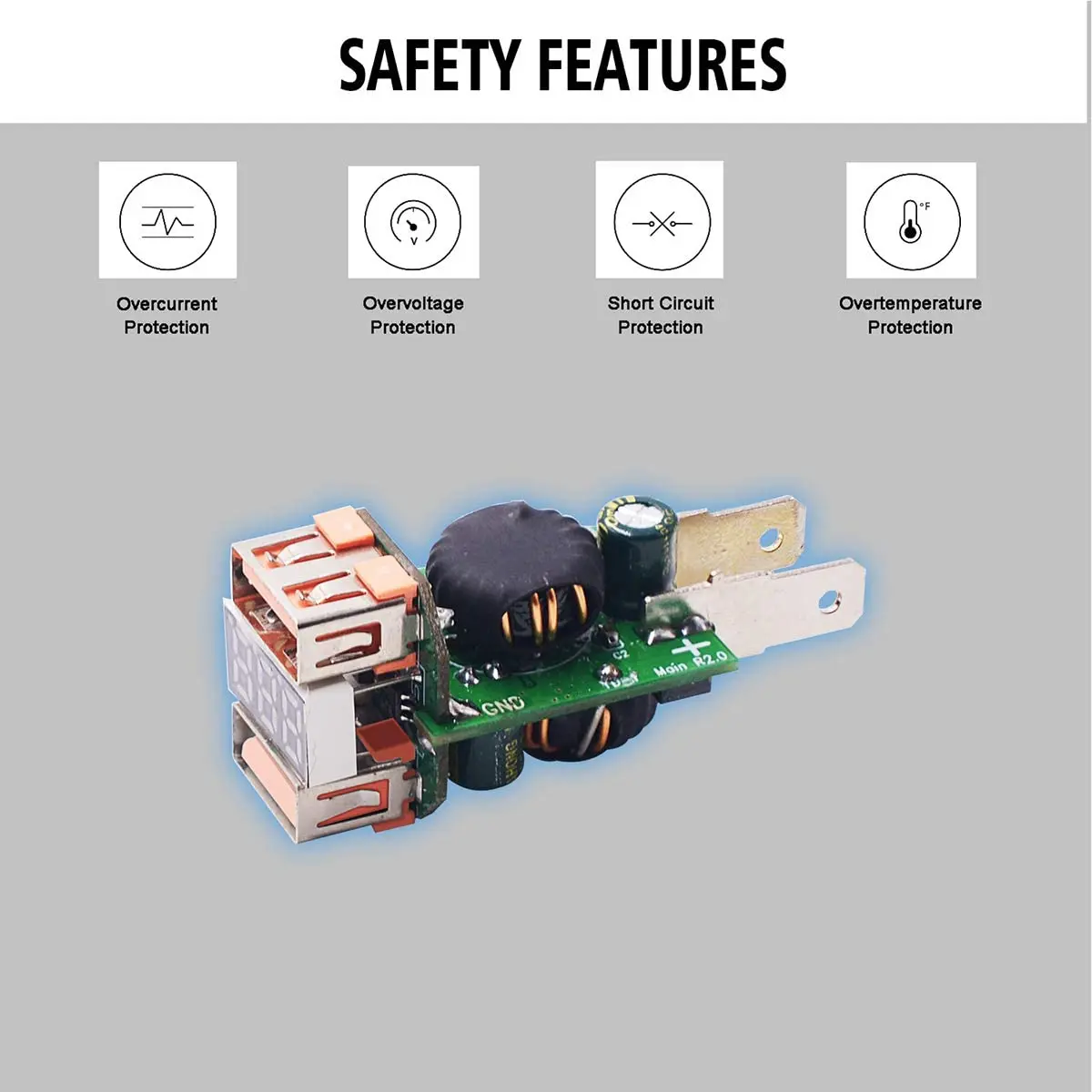 Водонепроницаемый Алюминий из алюминиевого сплава с двумя портами USB Зарядное