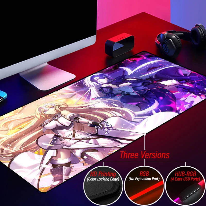 Игровой коврик для мыши FGO, пользовательский коврик для мыши RGB, большой судьба, большой заказ XXL, саблейский Archer, ковер, игровой коврик с 4 портами USB и светодиодной подсветкой