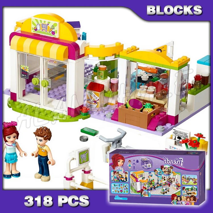 

318pcs Friends Heartlake City Supermarket Shopping Mall 10494 Model Building Bricks Blocks Mia Daniel Gifts Compatible with