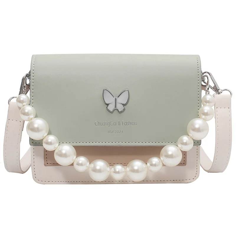 

Original Brand High-quality Bag Female 2021 New Fashion All-match Messenger Bag Pearl Portable Square Bag Shoulder Bag