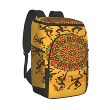 Protable Insulated Thermal Cooler Waterproof Lunch Bag African Dancers Picnic Camping Backpack Double Shoulder Wine Bag