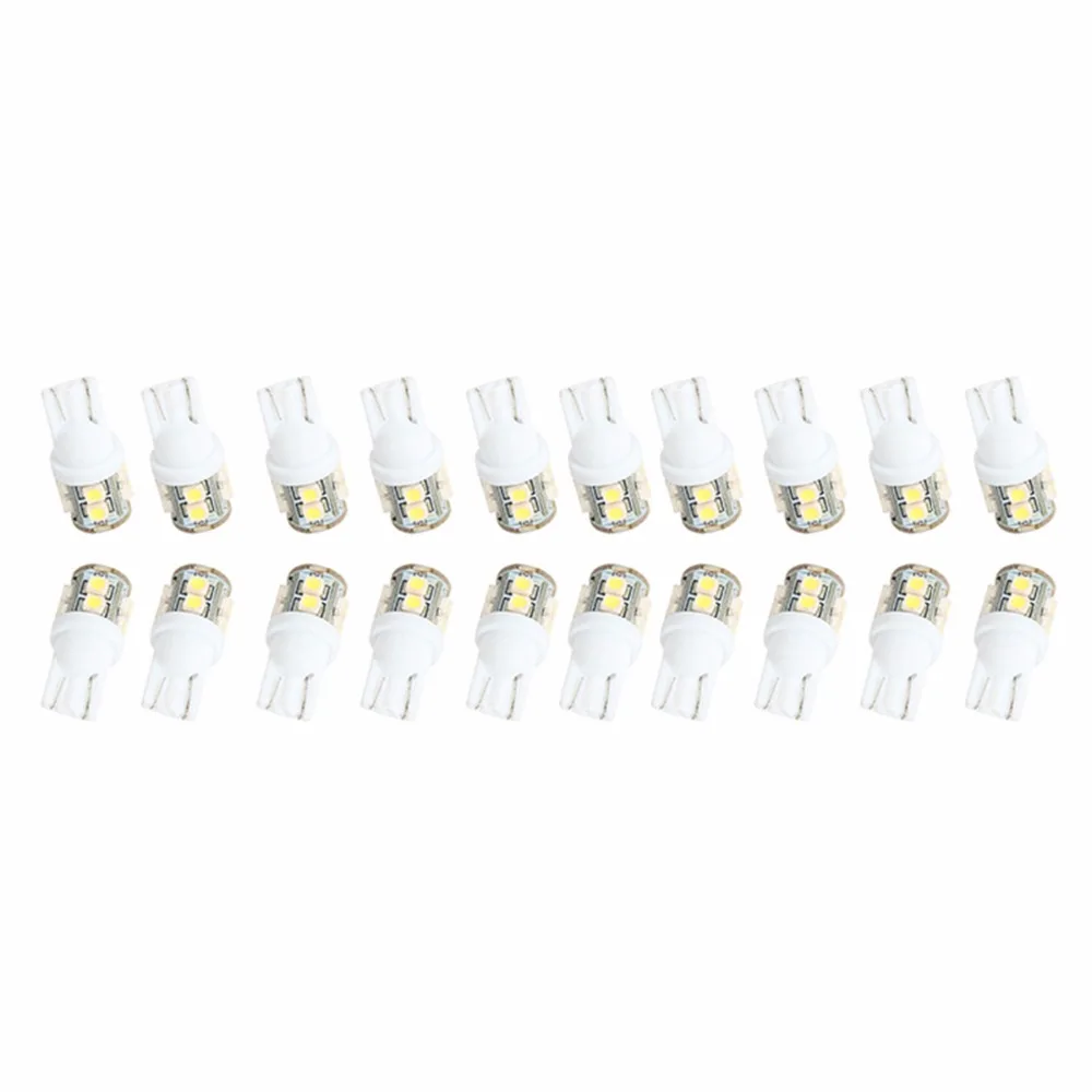 Автомобильная светодиодная лампа POSSBAY 20 шт. 10SMD T10 1210 куполообразный индекс клин