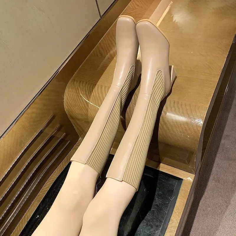 2022 Fashion New Knight Boots Autumn and Winter Comfortable All-match High Boots Single Boots Long Boots Women Women's Shoes