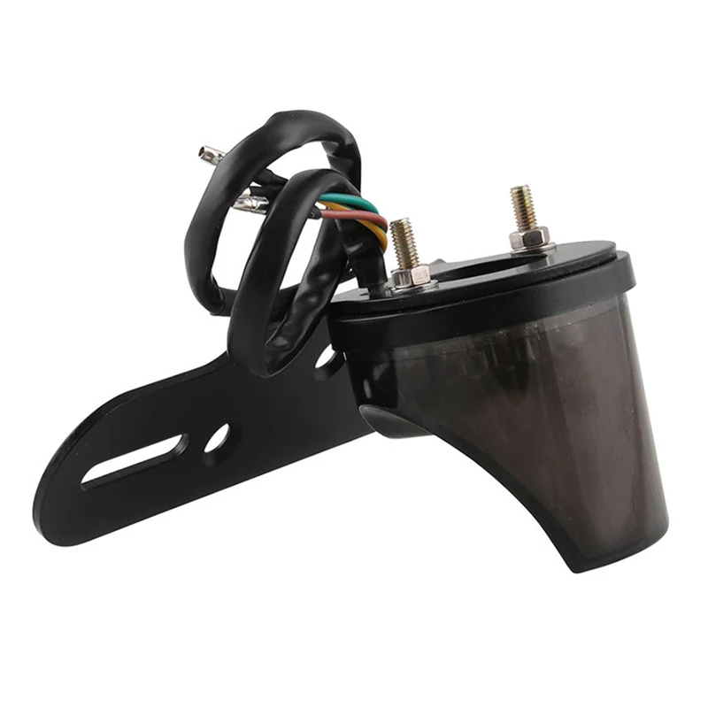 

Hot Universal Red Motorcycle 12V Tail Light Stop Brake Lamp License Plate Frame X66