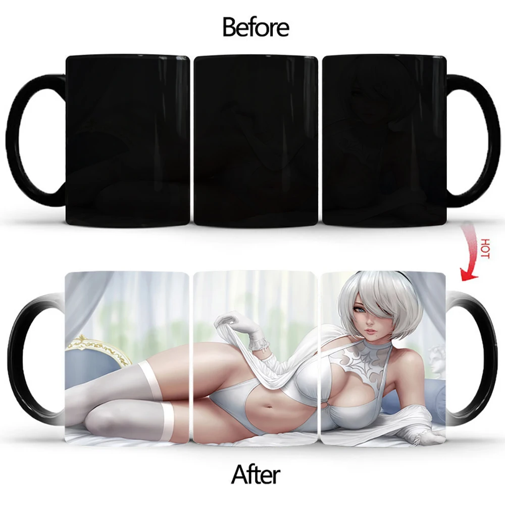 

Creative Side lying beauty Heat-sensitive Mug BSKT-168,Magic Reactive Ceramic Cups, Coffee Mug Tea cup office Drinkware