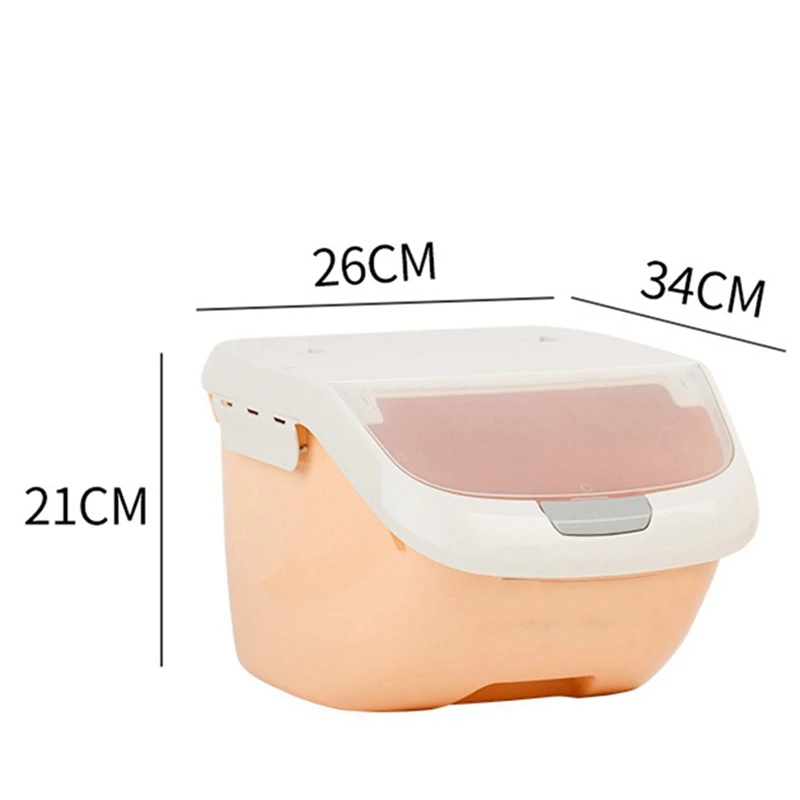 

10Kg Rice Storage Box Sealed Moisture-Proof Large Capacity Grain Flour Container Orange-M & 6Kg S