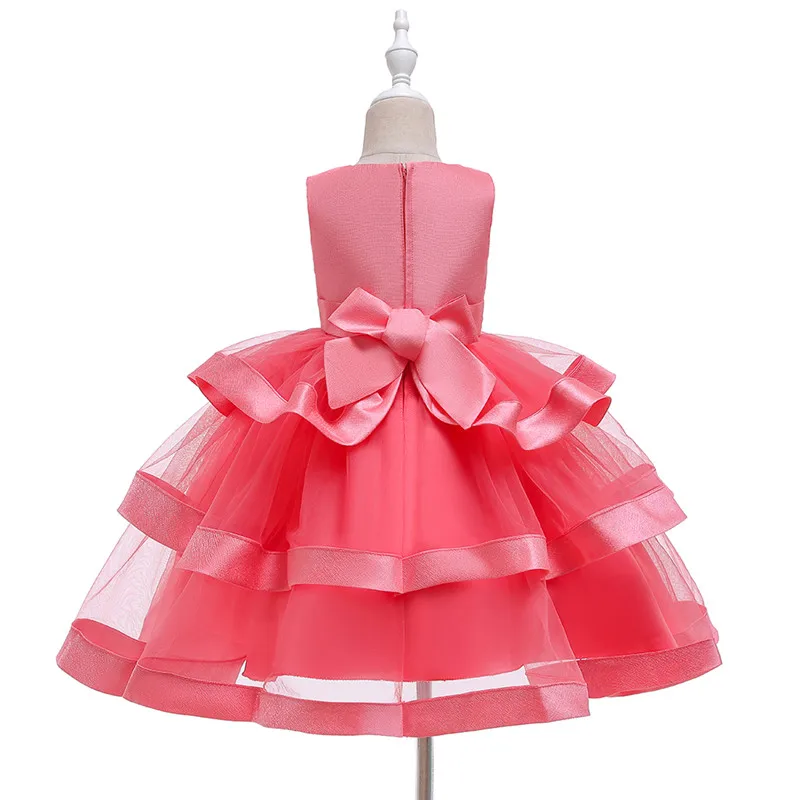 Flower Girls Dresses for Birthday Party Clothes Lace Pageant Baby Girls Sleeveless Princess Wedding Children Prom Gowns