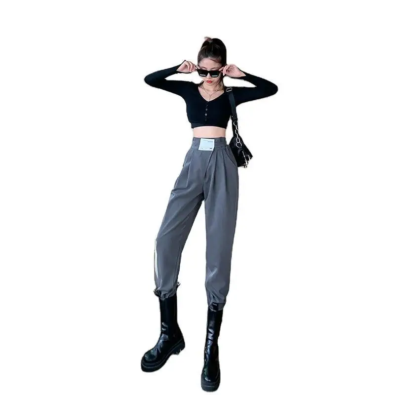 

WANYUCL fashion high waist drape suit pants women 2020 fall loose and thin radish casual wide-leg pants women