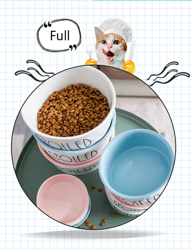Товары для домашних животных милые миски с ручкой кормушка дозатор еды кошка