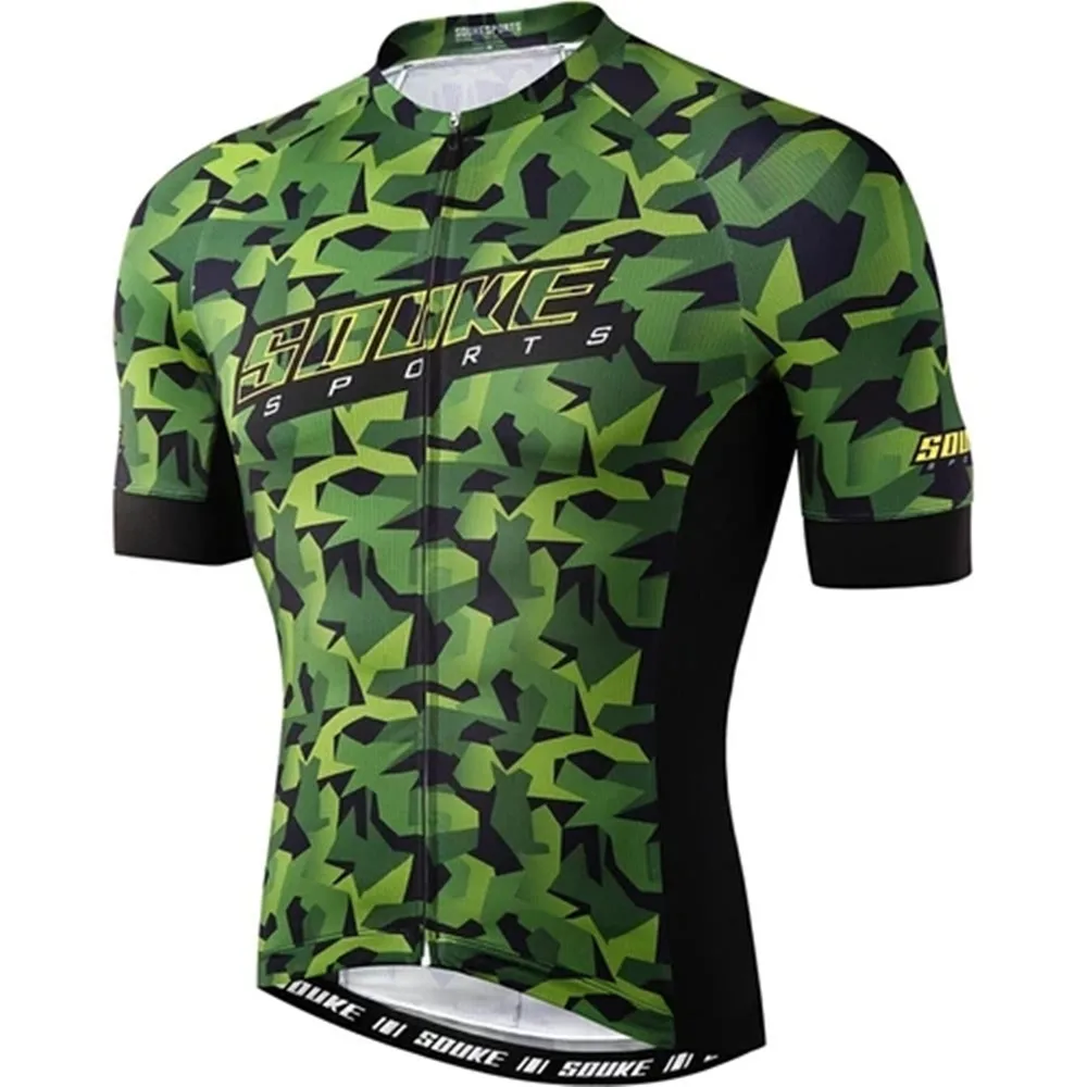 

Bike Sports Mens Digital Printing Camouflage Quick Dry Cycling Jersey With 3 Pockets Back Men's Short Sleeve Tops Ciclismo Shirt